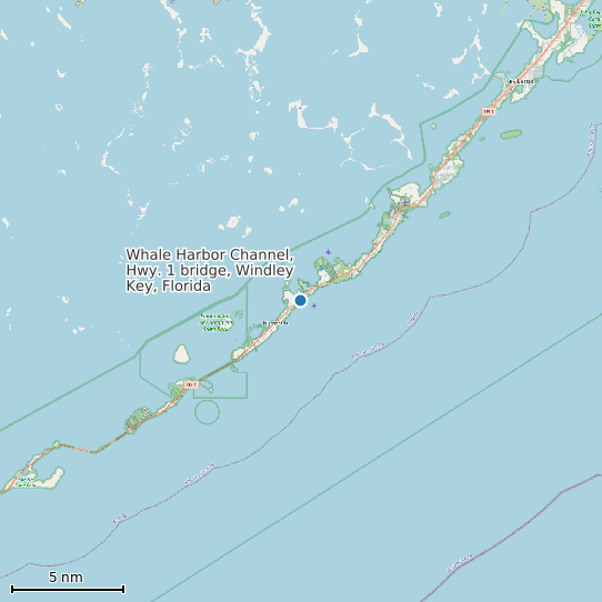 Map of Whale Harbor Channel, Hwy. 1 bridge, Windley Key, Florida Tide Prediction Station