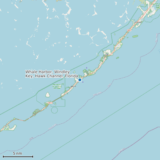 Map of Whale Harbor, Windley Key, Hawk Channel, Florida Tide Prediction Station