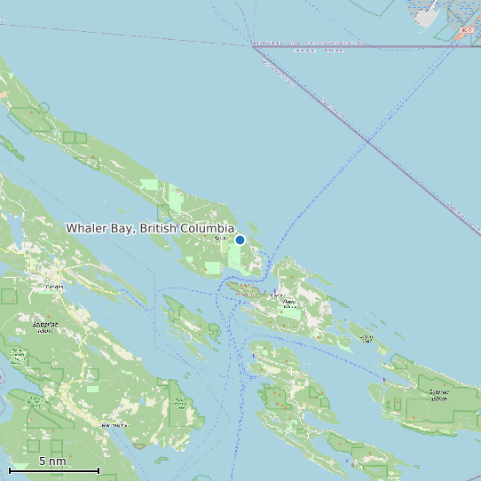 Map of Whaler Bay, British Columbia Tide Prediction Station