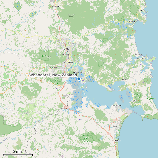 Map of Whangarei, New Zealand Tide Prediction Station