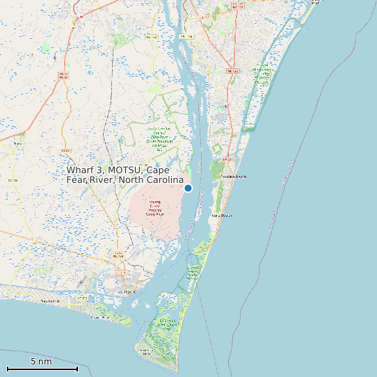 Map of Wharf 3, MOTSU, Cape Fear River, North Carolina Tide Prediction Station