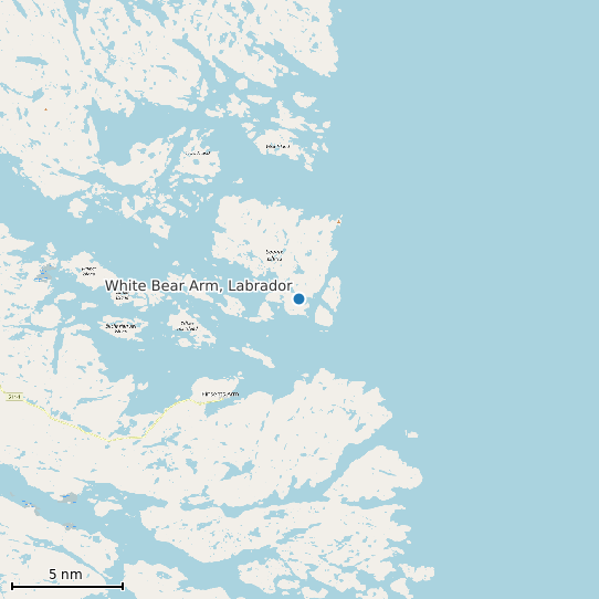 Map of White Bear Arm, Labrador Tide Prediction Station