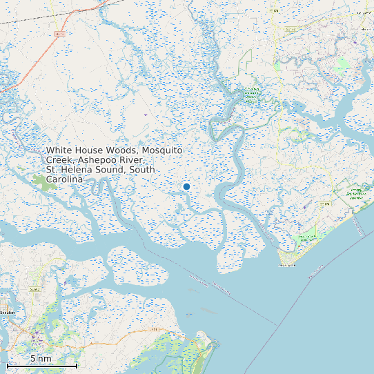 Map of White House Woods, Mosquito Creek, Ashepoo River, St. Helena Sound, South Carolina Tide Prediction Station