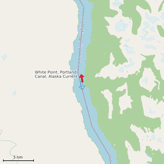 Map of White Point, Portland Canal, Alaska Current Prediction Station