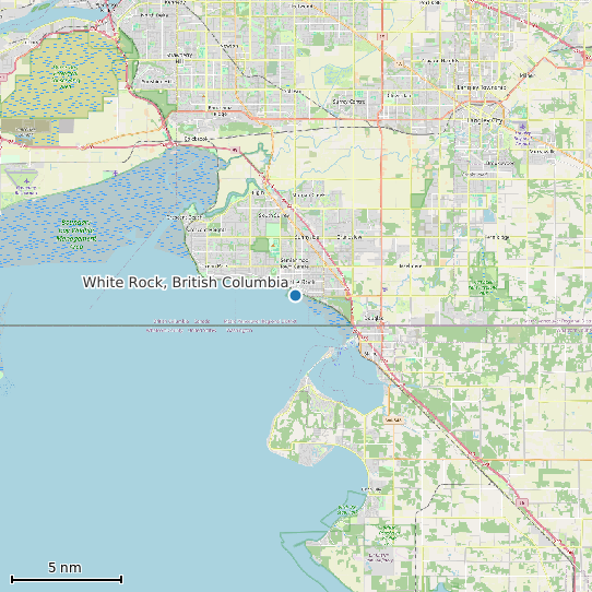 Map of White Rock, British Columbia Tide Prediction Station