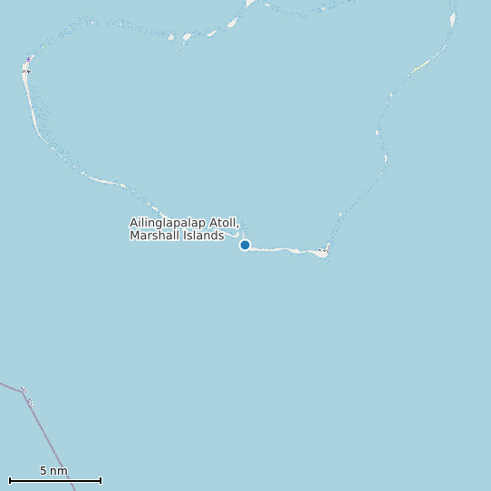 Map of Ailinglapalap Atoll, Marshall Islands Tide Prediction Station
