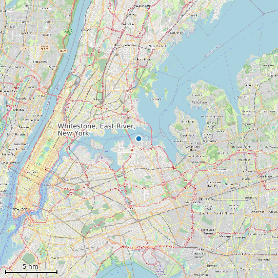 Map of Whitestone, East River, New York Tide Prediction Station