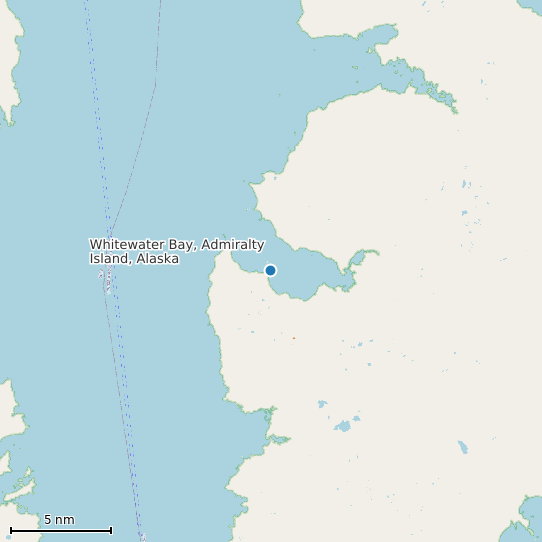 Map of Whitewater Bay, Admiralty Island, Alaska Tide Prediction Station