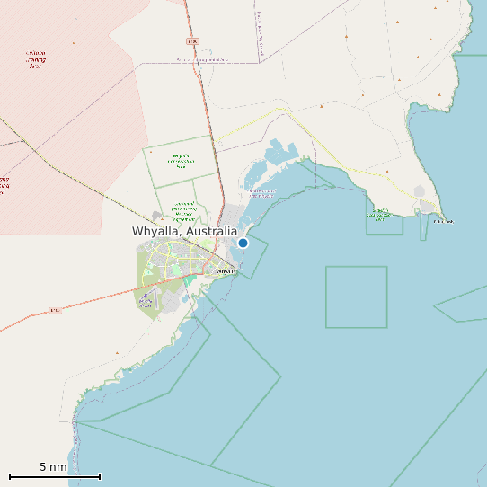 Map of Whyalla, Australia Tide Prediction Station