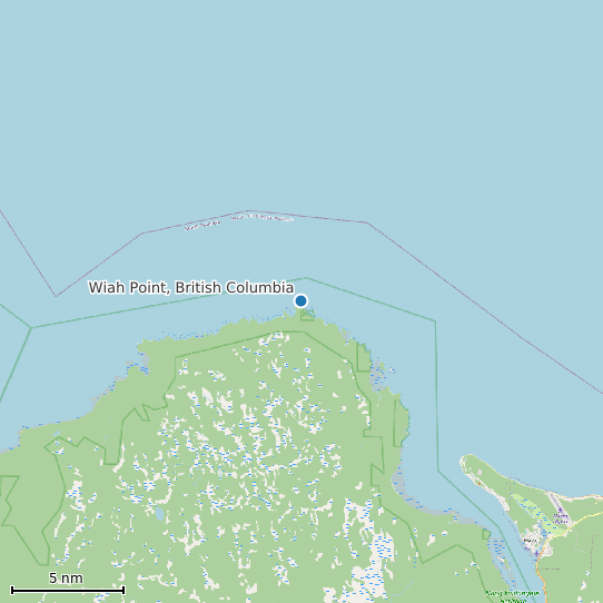 Map of Wiah Point, British Columbia Tide Prediction Station
