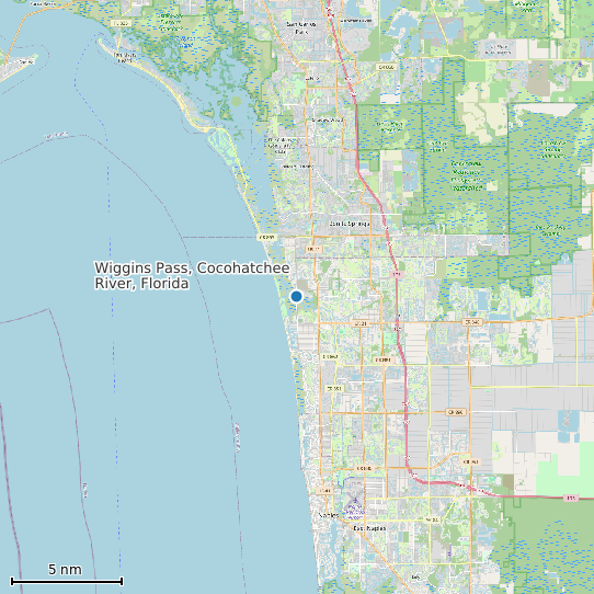 Map of Wiggins Pass, Cocohatchee River, Florida Tide Prediction Station