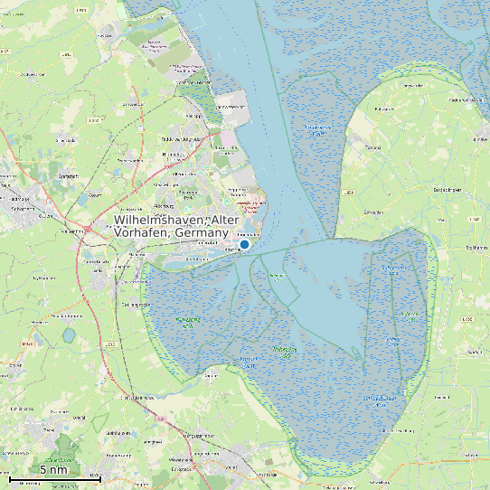 Map of Wilhelmshaven, Alter Vorhafen, Germany Tide Prediction Station