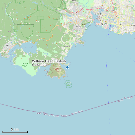 Map of William Head, British Columbia Tide Prediction Station