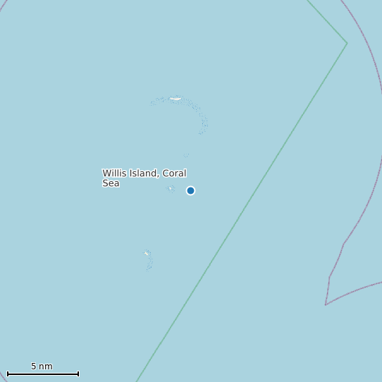 Map of Willis Island, Coral Sea Tide Prediction Station