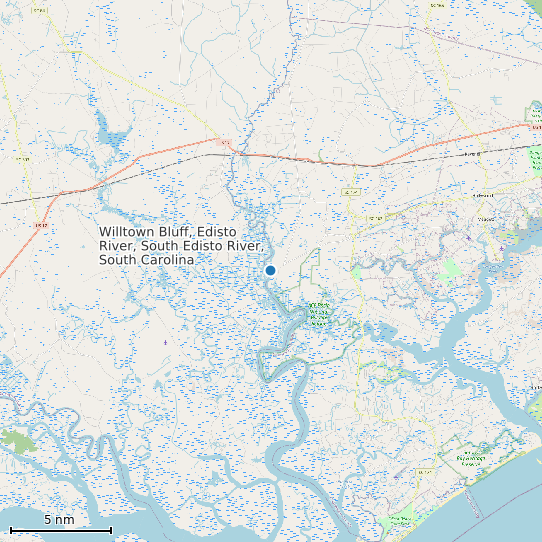 Map of Willtown Bluff, Edisto River, South Edisto River, South Carolina Tide Prediction Station