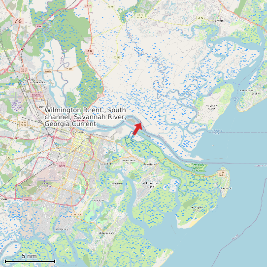 Map of Wilmington R. ent., south channel, Savannah River, Georgia Current Prediction Station