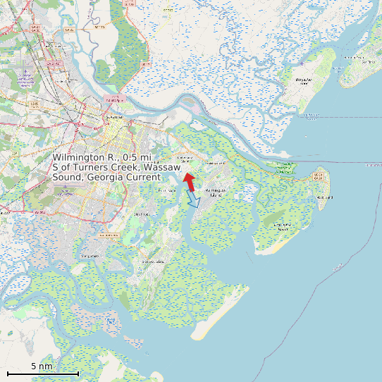 Map of Wilmington R., 0.5 mi S of Turners Creek, Wassaw Sound, Georgia Current Prediction Station