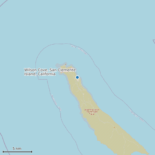Map of Wilson Cove, San Clemente Island, California Tide Prediction Station