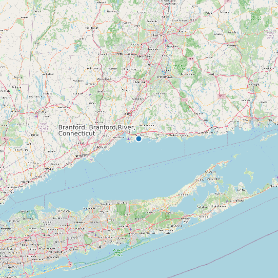 Map of Branford, Branford River, Connecticut Tide Prediction Station