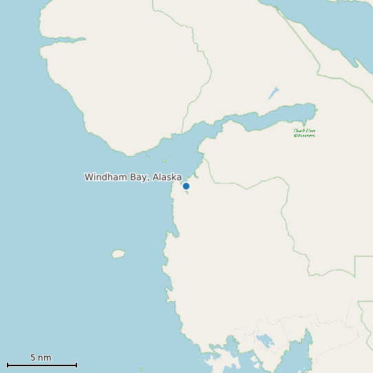 Map of Windham Bay, Alaska Tide Prediction Station