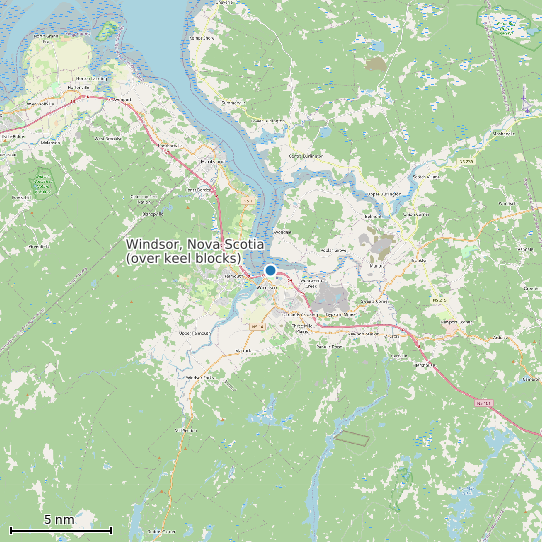 Map of Windsor, Nova Scotia (over keel blocks) Tide Prediction Station