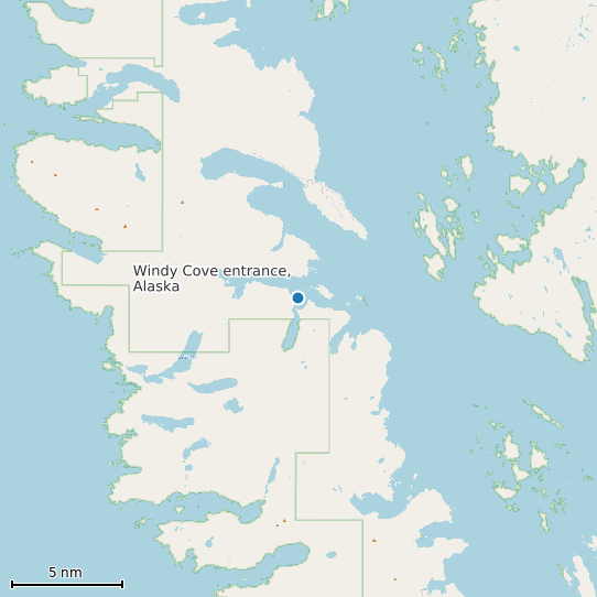 Map of Windy Cove entrance, Alaska Tide Prediction Station