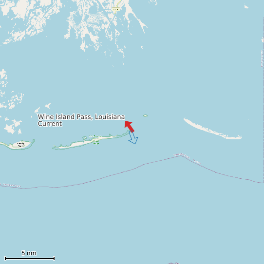 Map of Wine Island Pass, Louisiana Current Prediction Station