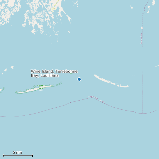Map of Wine Island, Terrebonne Bay, Louisiana Tide Prediction Station