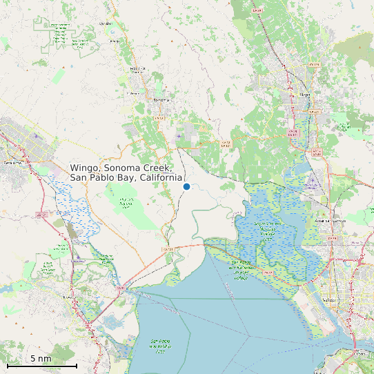 Map of Wingo, Sonoma Creek, San Pablo Bay, California Tide Prediction Station