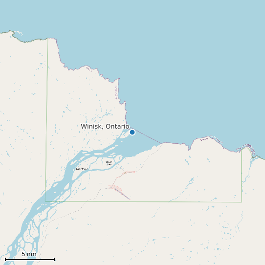 Map of Winisk, Ontario Tide Prediction Station