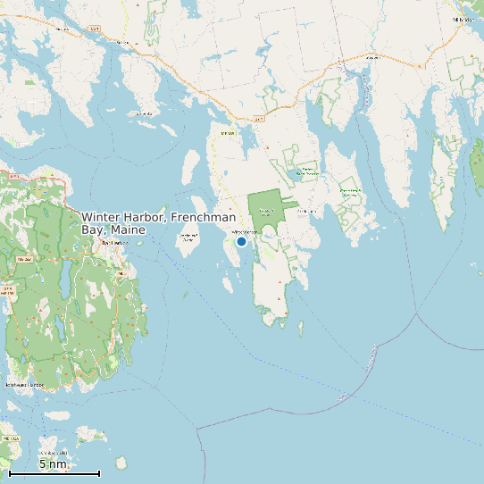 Map of Winter Harbor, Frenchman Bay, Maine Tide Prediction Station