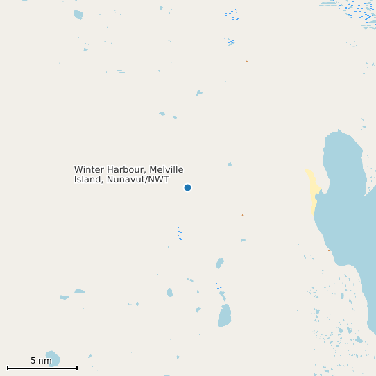 Map of Winter Harbour, Melville Island, Nunavut/NWT Tide Prediction Station
