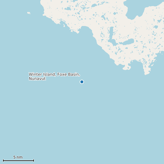 Map of Winter Island, Foxe Basin, Nunavut Tide Prediction Station