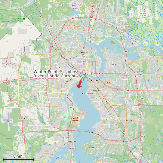 Map of Winter Point, St. Johns River, Florida Current Prediction Station