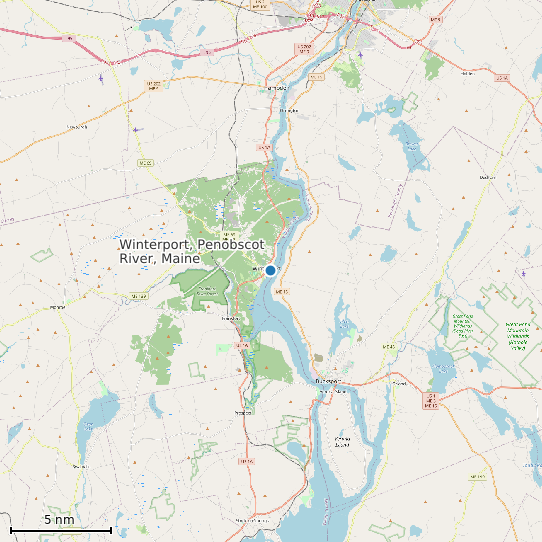 Map of Winterport, Penobscot River, Maine Tide Prediction Station