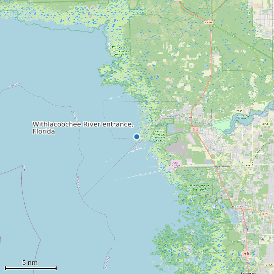 Map of Withlacoochee River entrance, Florida Tide Prediction Station