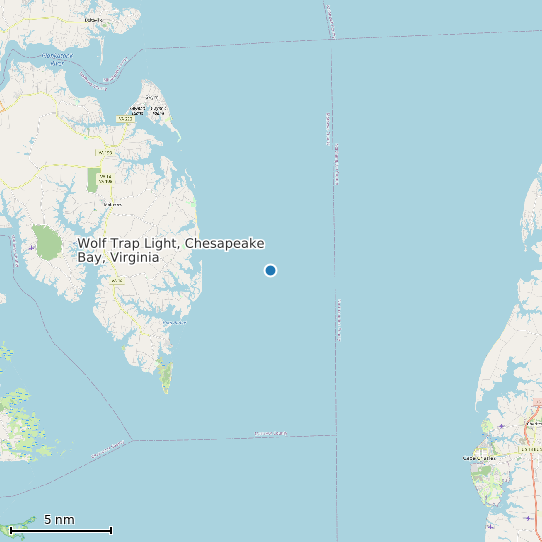 Map of Wolf Trap Light, Chesapeake Bay, Virginia Tide Prediction Station