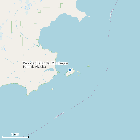 Map of Wooded Islands, Montague Island, Alaska Tide Prediction Station