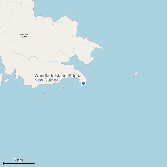 Map of Woodlark Island, Papua New Guinea Tide Prediction Station