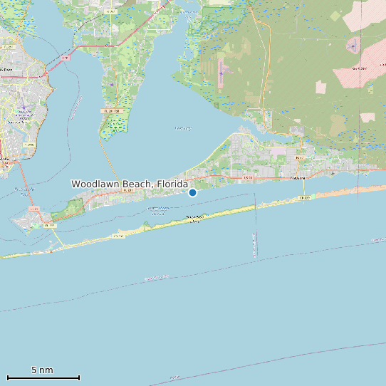 Map of Woodlawn Beach, Florida Tide Prediction Station