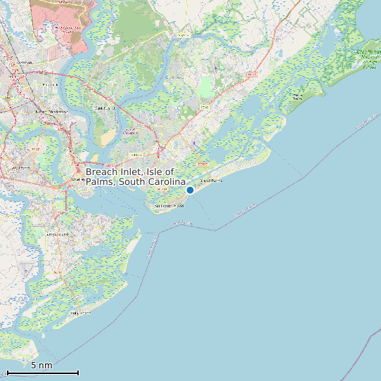Map of Breach Inlet, Isle of Palms, South Carolina Tide Prediction Station