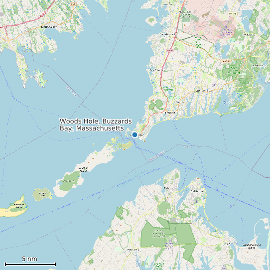 Map of Woods Hole, Buzzards Bay, Massachusetts Tide Prediction Station
