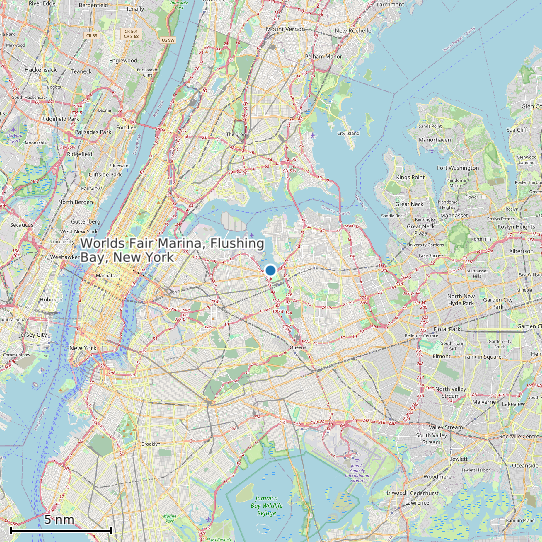Map of Worlds Fair Marina, Flushing Bay, New York Tide Prediction Station