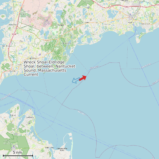 Map of Wreck Shoal-Eldridge Shoal, between, Nantucket Sound, Massachusetts Current Prediction Station