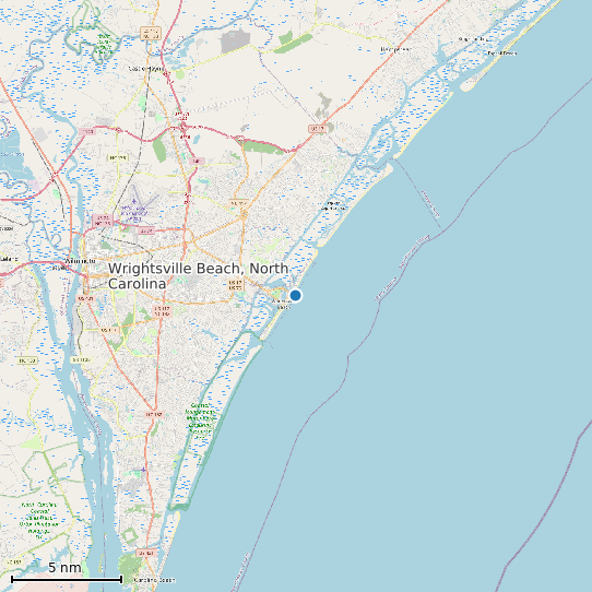 Map of Wrightsville Beach, North Carolina Tide Prediction Station