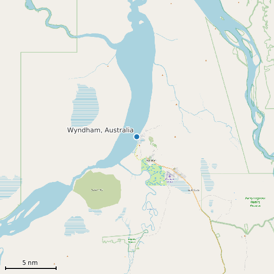 Map of Wyndham, Australia Tide Prediction Station
