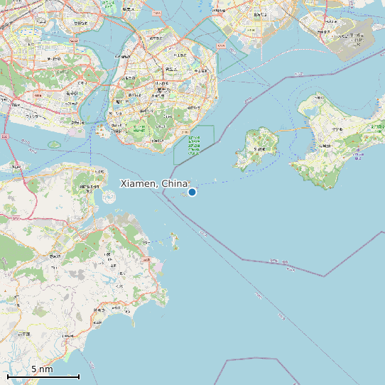 Map of Xiamen, China Tide Prediction Station