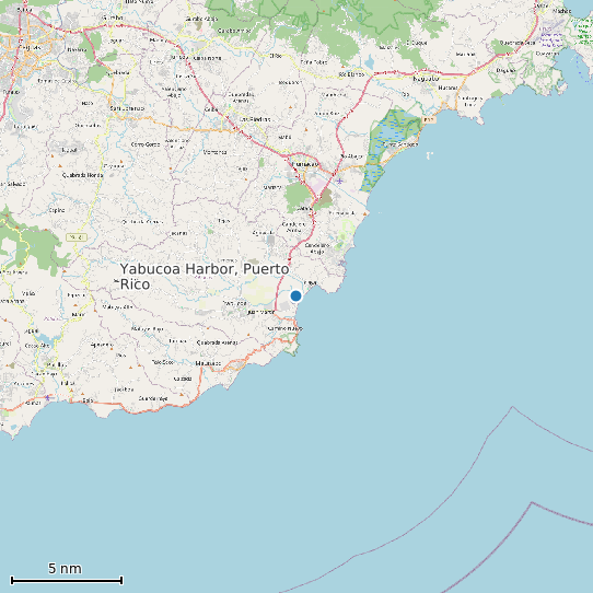 Map of Yabucoa Harbor, Puerto Rico Tide Prediction Station