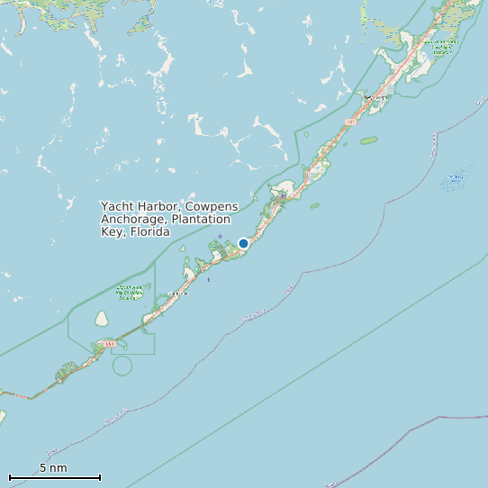Map of Yacht Harbor, Cowpens Anchorage, Plantation Key, Florida Tide Prediction Station