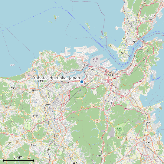 Map of Yahata, Hukuoka, Japan Tide Prediction Station